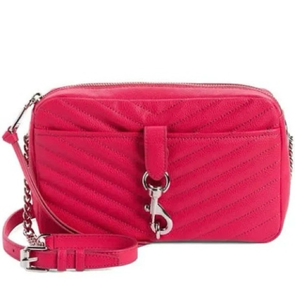 $278 Rebecca Minkoff Edie Top Zip Leather Crossbody Bag in Cosmic